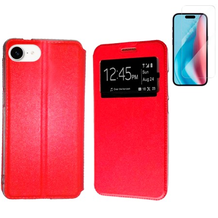 Funda iPhone 16e (6.1) Rojo Libro Ventana