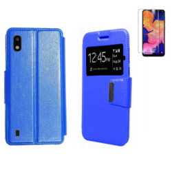 Funda Samsung Galaxy A10 (6.2) Azul Libro Ventana + Protector