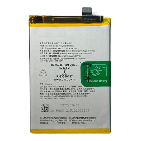 Bateria BLP883 Para Oppo Realme 8 5G 5000 mAh