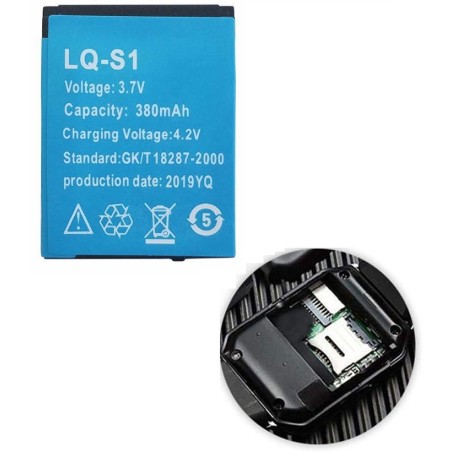 1 X Bateria Para Smartwatch DZ-09, DZ09, FYM-M9, GT-08, GT08 A1, HKX-S1, LQ-S1, QN-01, QN01 3.7 V 380 mAh Reloj Inteligente