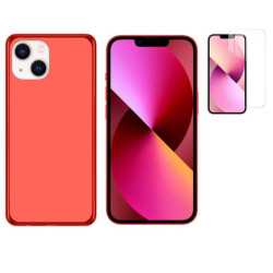 Funda IPhone 13 (6.1) Roja TPU LISA Silicona + Protector