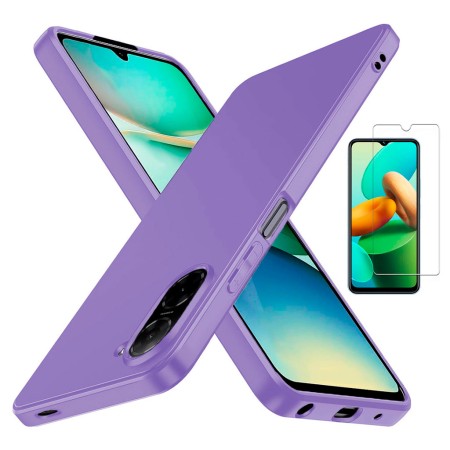 Funda Xiaomi Redmi A5 4G (6.88) Morado Tpu Lisa Silicona Gel Premium + Protector de Pantalla Cristal Templado 9H