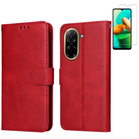 Funda Xiaomi Redmi A5 4G (6.88) Rojo Libro Premium + Protector de Pantalla Cristal templado 9H