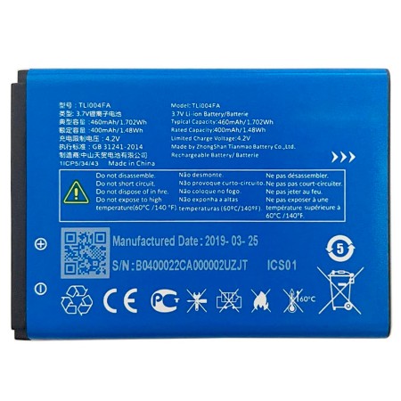 Bateria TLI004FA Para Alcatel 1066D 460 mAh