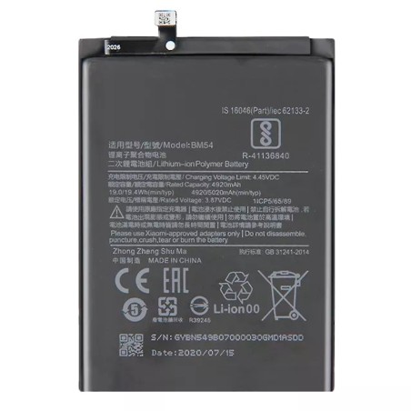 Bateria BM54 Para Xiaomi Redmi Note 9 - Note 9T 5G 5000 mAh