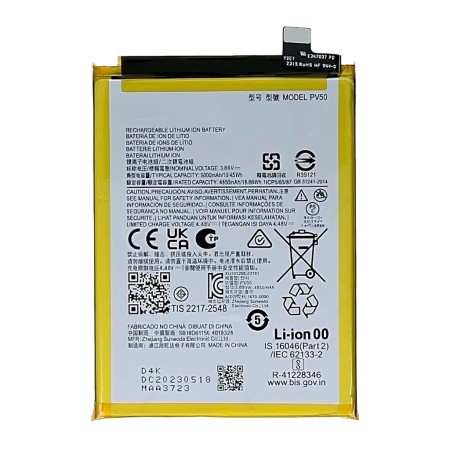 Bateria PV50 Para Motorola Moto G73 5G XT2237 5000 mAh