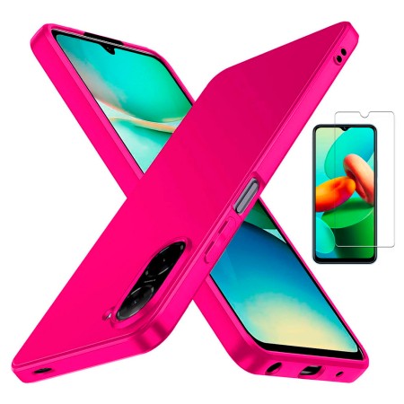 Funda Xiaomi Redmi A5 4G (6.88) Fucsia Tpu Lisa Silicona Gel Premium + Protector de Pantalla Cristal Templado 9H