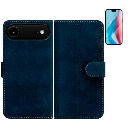 Funda iPhone 17 Air (6.6) Azul Libro Premium + Protector de Pantalla Cristal templado 9H