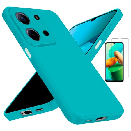 Funda Xiaomi Redmi 15C 4G - Poco C85 4G (6.9) Verde Tpu Lisa Silicona Gel Premium + Protector de Pantalla Cristal Templado 9H