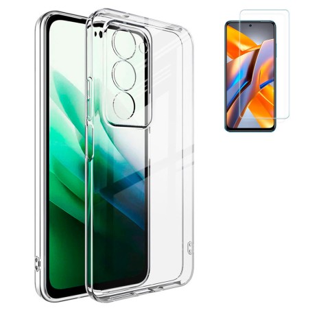 Funda Xiaomi Redmi 15 4G (6.9) Transparente Tpu Lisa Silicona Gel Premium + Protector de Pantalla Cristal Templado 9H