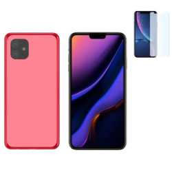 Funda Iphone XI 11 6.1 Roja TPU LISA Silicona + Protector