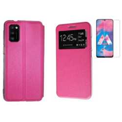 Funda Samsung Galaxy A02s (6.5) Rosa Libro Ventana + Protector