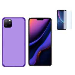 Funda Iphone 12 Pro Max (6.7) Morada TPU LISA Silicona + Protector