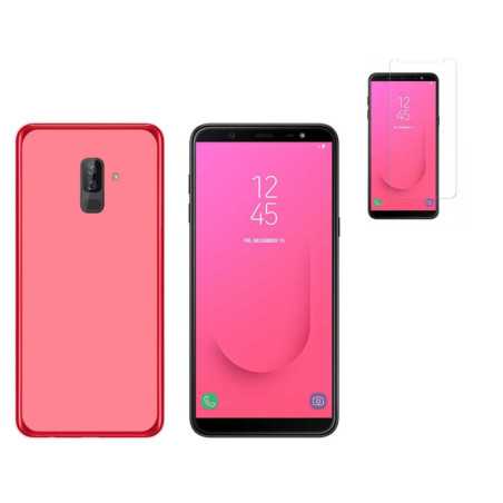 Funda TPU LISA Roja Samsung Galaxy J8 2018 (6) + Protector