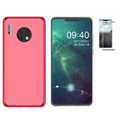 Funda Huawei Mate 30 Pro (6.53) Roja TPU LISA Silicona + Protector 3D CURVADO COMPLETO