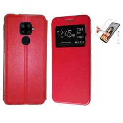 Funda Huawei Mate 30 lite (6.26) Roja Libro Ventana + Protector