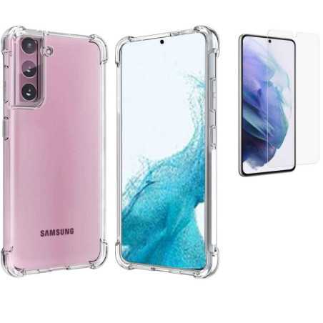 Funda Samsung Galaxy S22 (5G) Reforzada Antichoques Antigolpes TPU LISA Silicona Gel + Protector Cristal