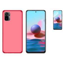 Funda Xiaomi Redmi Note 10 / 10S (6.43) Roja TPU LISA Silicona + Protector