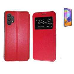 Funda Samsung Galaxy A32 (5G) Roja Libro Ventana + Protector