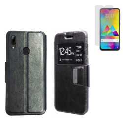 Funda Samsung Galaxy M20 (6.3) Negra Libro Ventana + Protector