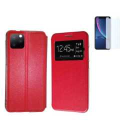 Funda Iphone XI 11 PRO 5.8 Roja Libro Ventana + Protector