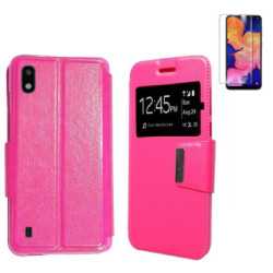 Funda Samsung Galaxy A10 (6.2) Rosa Libro Ventana + Protector