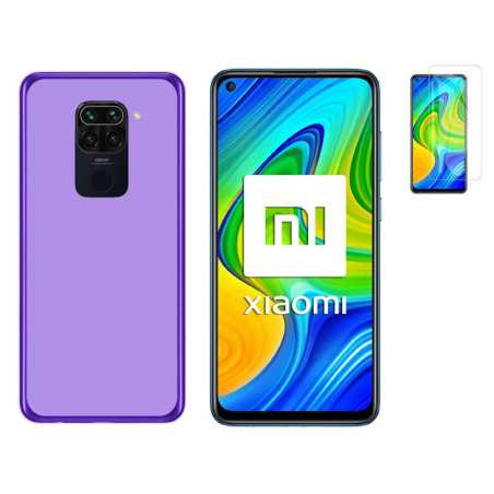 Funda Xiaomi Redmi Note 9 (6.53) Morado TPU LISA Silicona + Protector