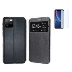 Funda Iphone 12 Pro Max (6.7) Negra Libro Ventana + Protector