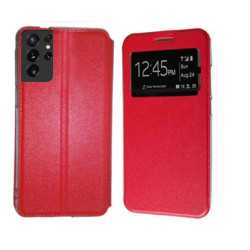 Funda Samsung Galaxy S21 Ultra (6.8) Roja Libro Ventana