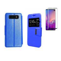 Funda Samsung Galaxy S10 Lite (5.8) Azul Libro Ventana + Protector