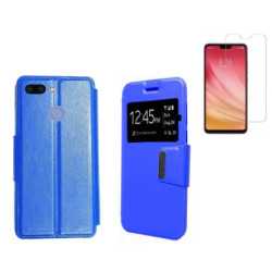 Funda Libro Ventana Azul Xiaomi MI 8 Lite (6.26) + Protector