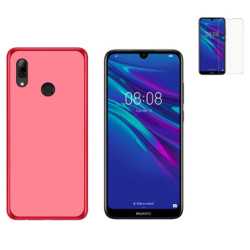 Funda Huawei Y6 2019 (6.09) Roja TPU LISA Silicona + Protector 5D