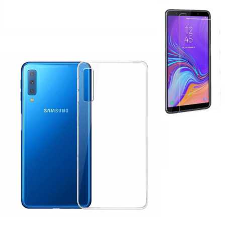 Funda Samsung Galaxy A7 2018 (6) Transparente TPU LISA Silicona + Protector