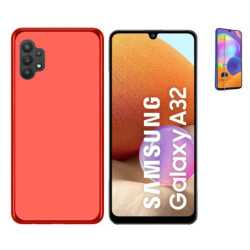 Funda Samsung Galaxy A32 (5G) Rojo TPU LISA Silicona Gel + Protector