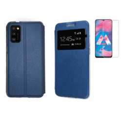 Funda Samsung Galaxy A02s (6.5) Azul Libro Ventana + Protector