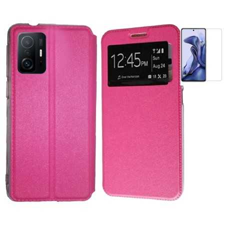 Funda Xiaomi 11T - 11T Pro Rosa Libro Ventana + Protector